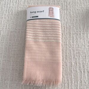 Long Scarf 27 x 70 Pink Stripe NWT